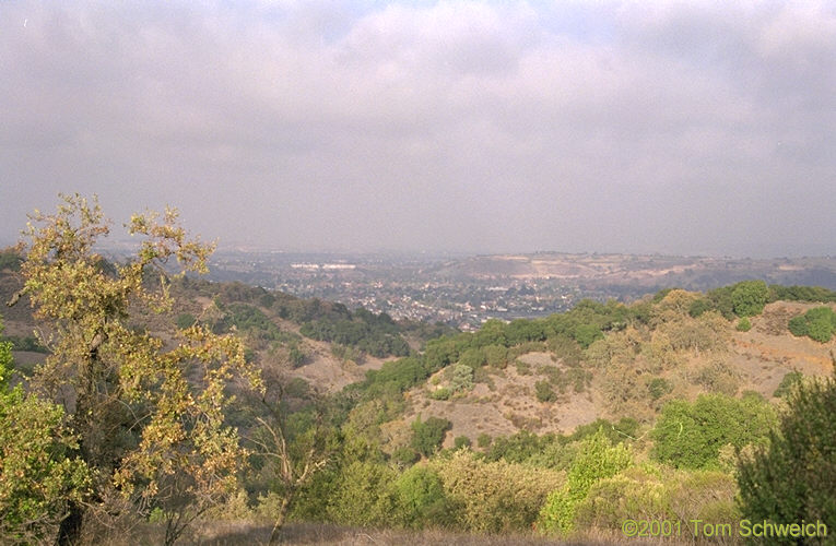 Looking north toward San Jose from Alamden, California.
