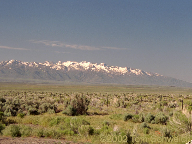 View of Ruby Mountains from US I-80.