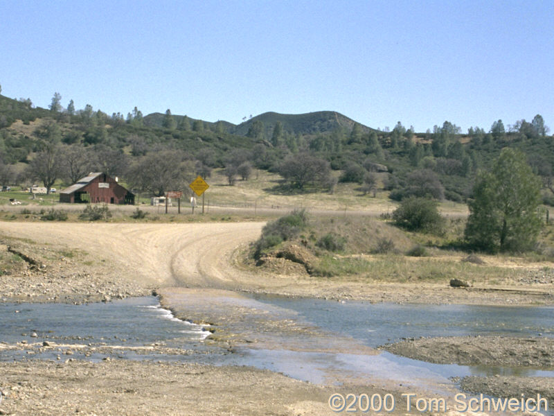 Clear Creek Road, the first of many stream crossings.
