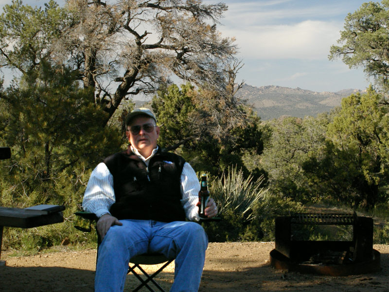 The beginning of attitude adjustment hour having arrived at Mid Hills Campground.