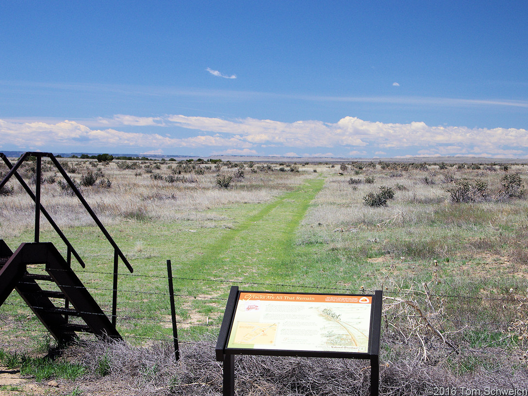 Tracks of the Barlow and Sanderson Stage Line cross the Vogel Canyon access road.