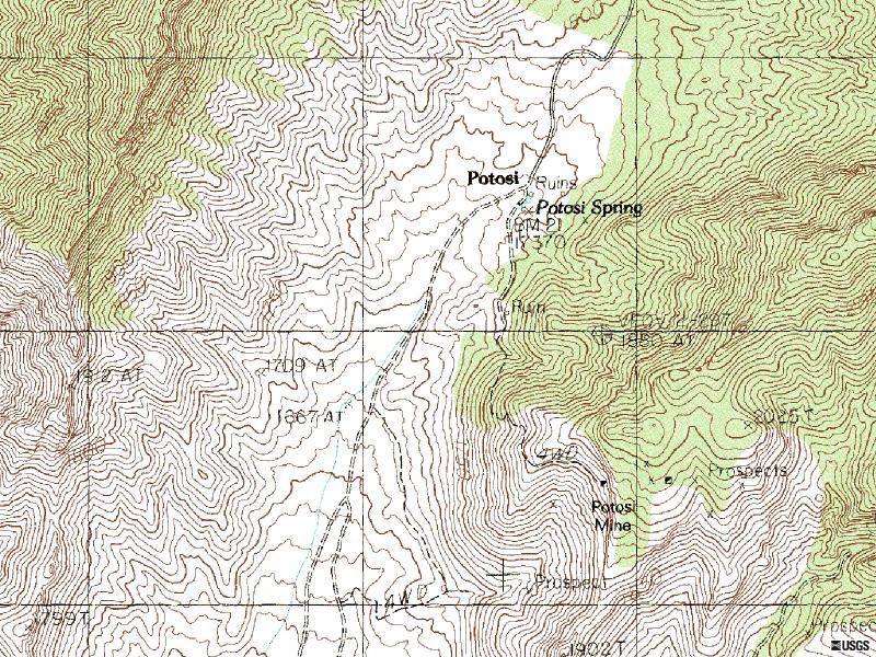 Location of Potosi Mine.